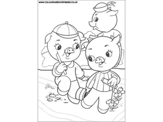 Little pigs colouring pages ppt