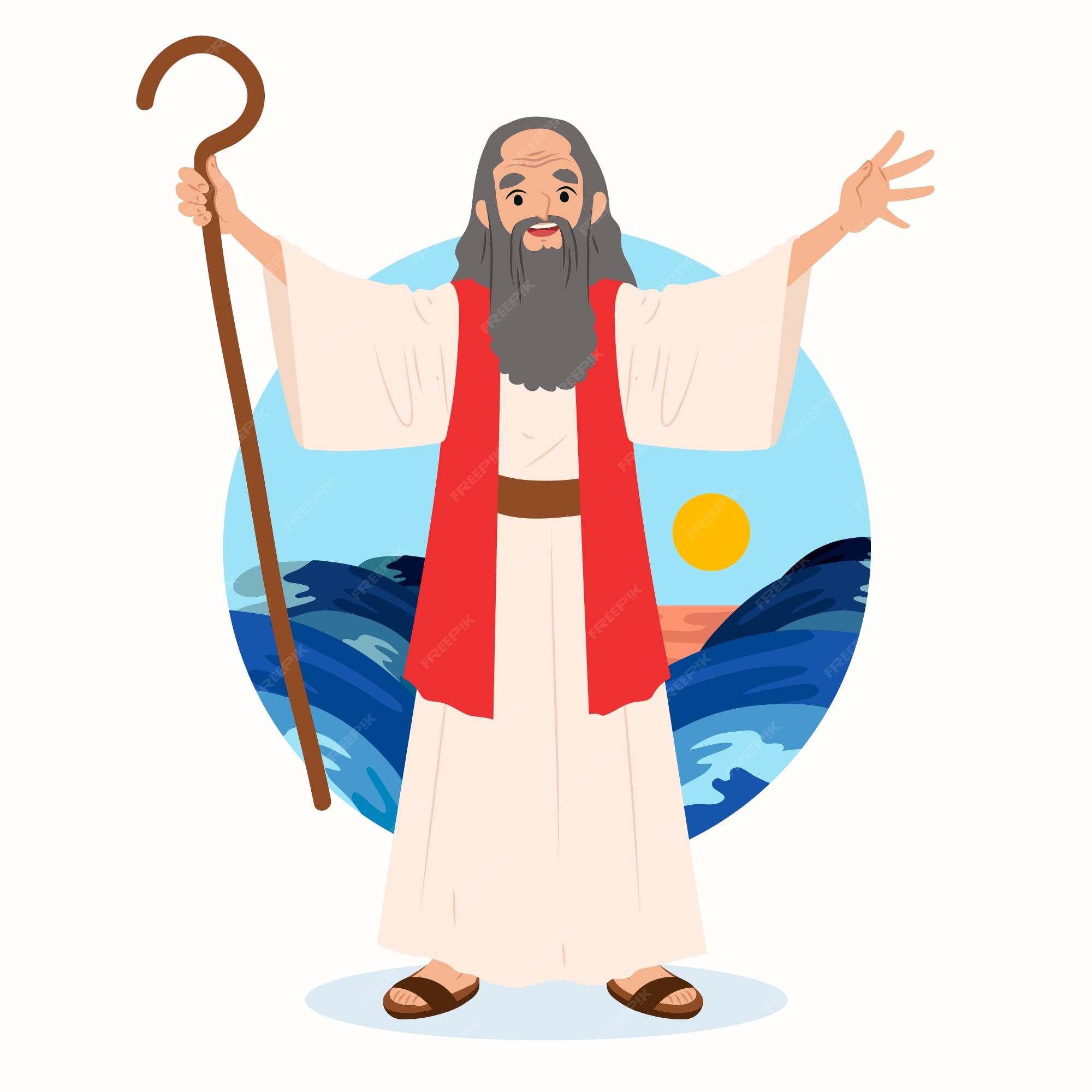Free vector hand drawn moses illustration