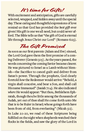 Gospel tract â the best gift â moments with the book