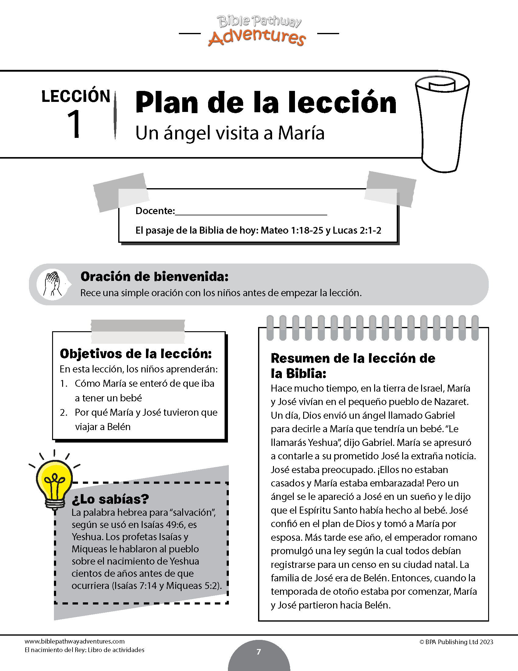 El nacimiento del rey libro de actividades pdf â bible pathway adventures