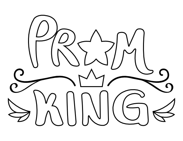 Printable prom king coloring page