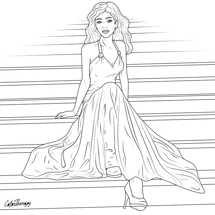 The sneakpeek for the next ðgift of the dayð tomorrow do you like this one lady stairs â barbie coloring pages barbie coloring pencil drawings of girls