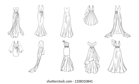 Set different dresses modern classic style stock vector royalty free