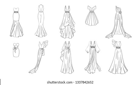 Set different dresses modern classic style stock vector royalty free
