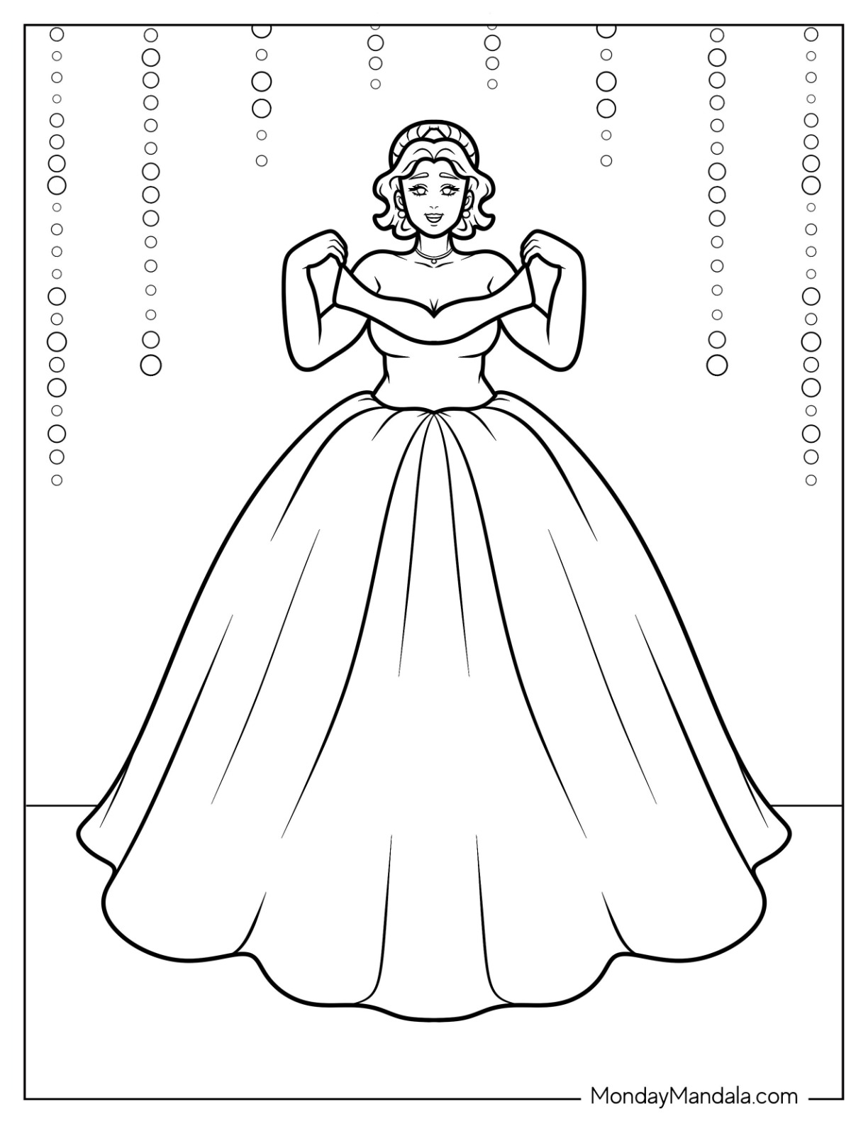 Dress coloring pages free pdf printables
