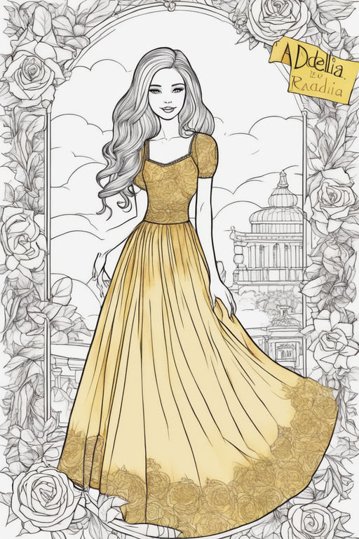 Coloring book pretty dresses
