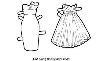 Prom paper doll coloring pages