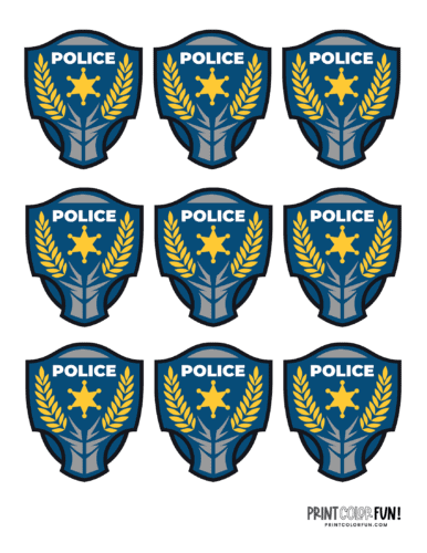 These cool sheriff police badge clipart and coloring pages make playtime learning fun at