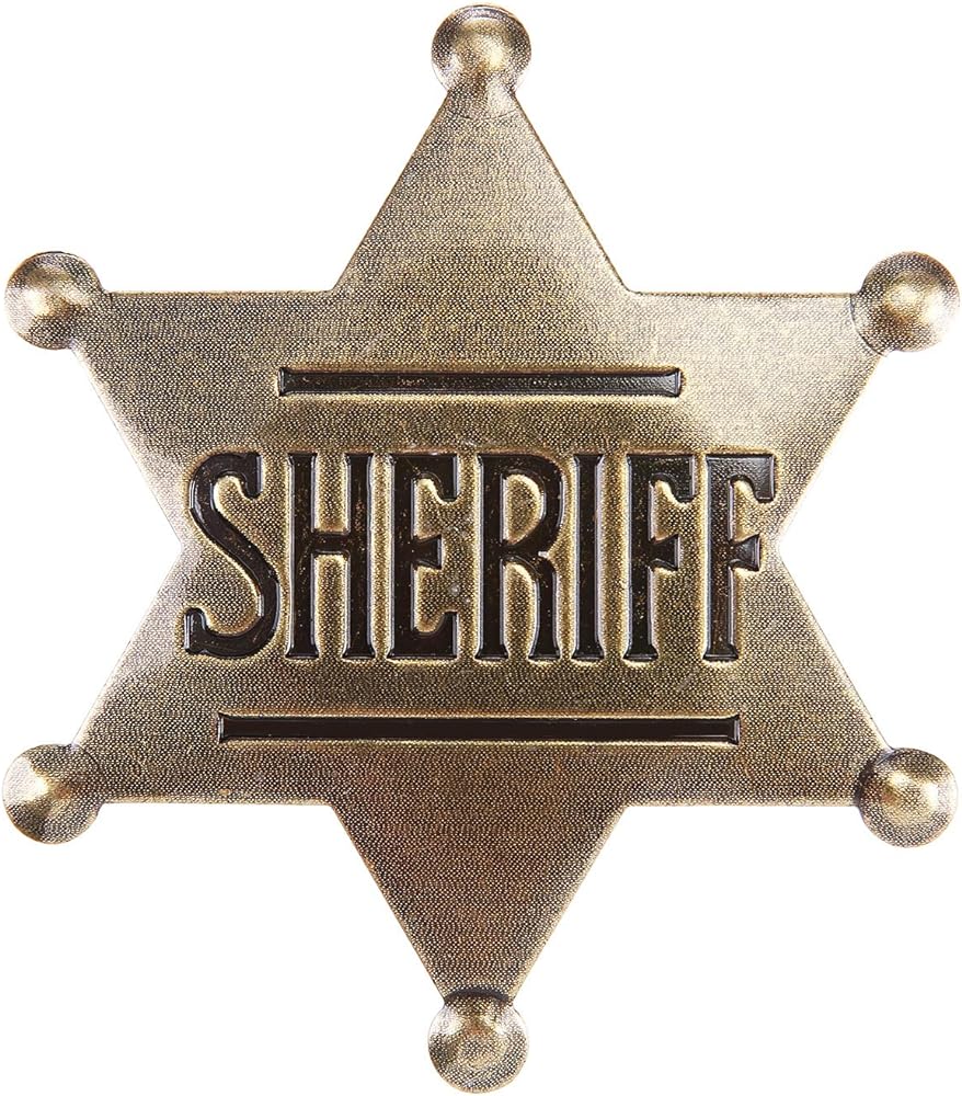 Toy sheriff badge for kids metal western deputy sheriff badge old west prop us