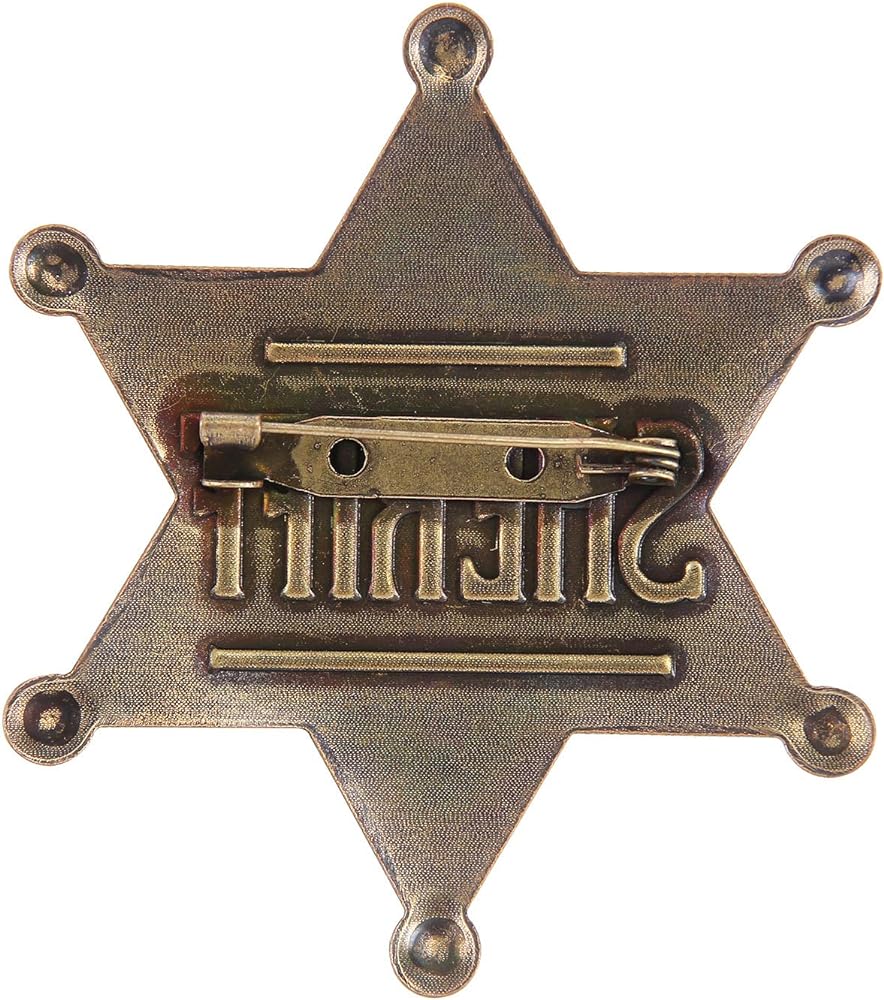 Toy sheriff badge for kids metal western deputy sheriff badge old west prop us