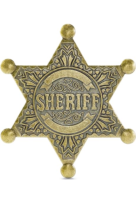Toy sheriff badge for kids metal western deputy sheriff badge old west prop us