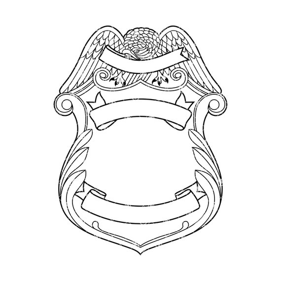 Eagle topped badge v svg vector blank police sheriff fire badge vector art police badge clipart instant download
