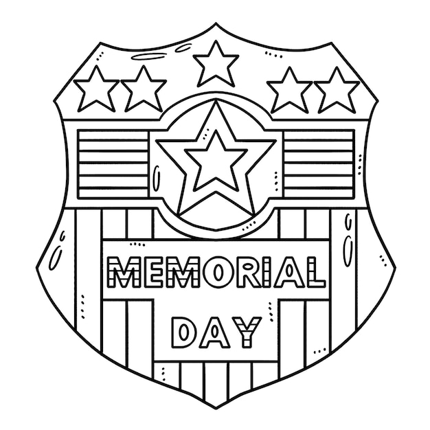 Premium vector happy fathers day medal isolated coloring page