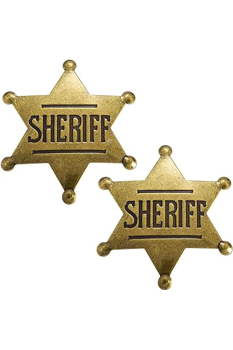 Toy sheriff badge for kids metal western deputy sheriff badge old west prop us