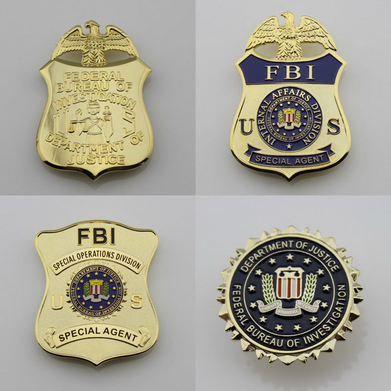 Us fbi special agent badge solid copper replica movie props optiona â coin souvenir
