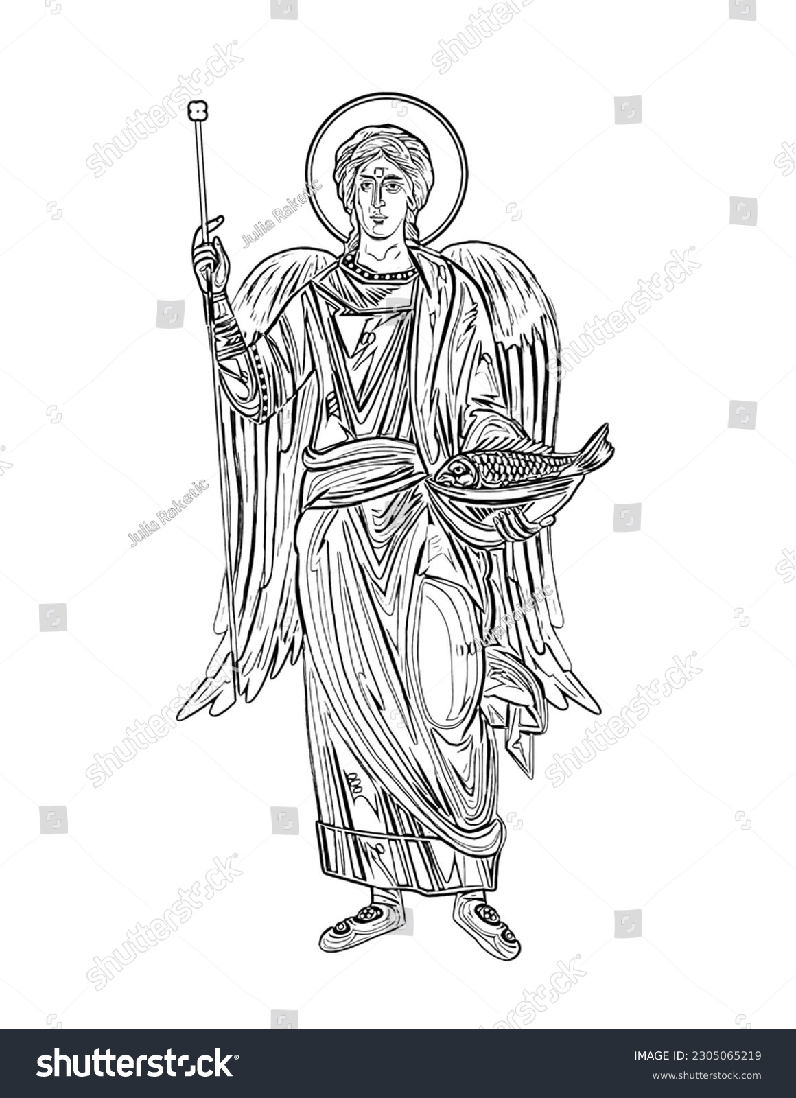 Raphael archangel god who heals healing stock illustration