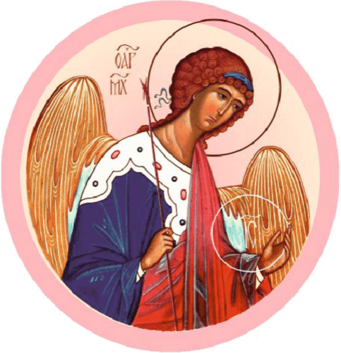 Tactile varnish icon of st michael the archangel lo