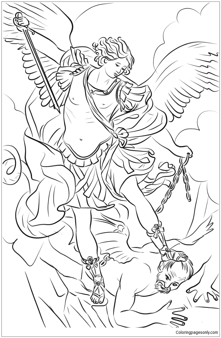 Saint michael coloring page