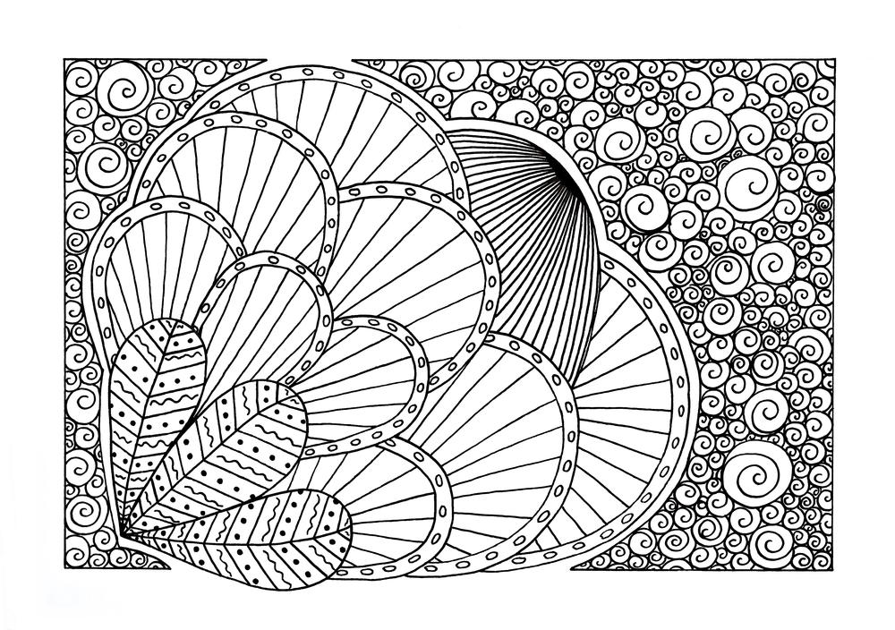 Impressionistic protea coloring page