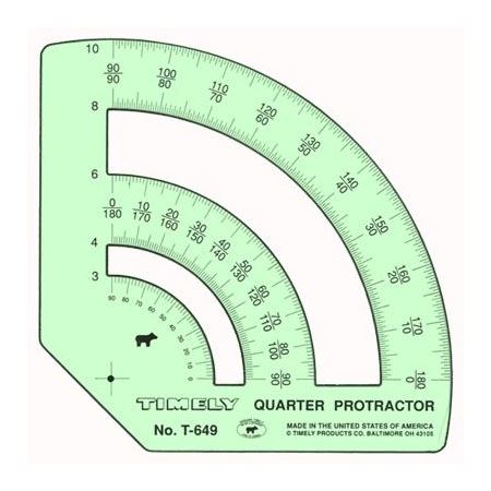 Template quarter protractor