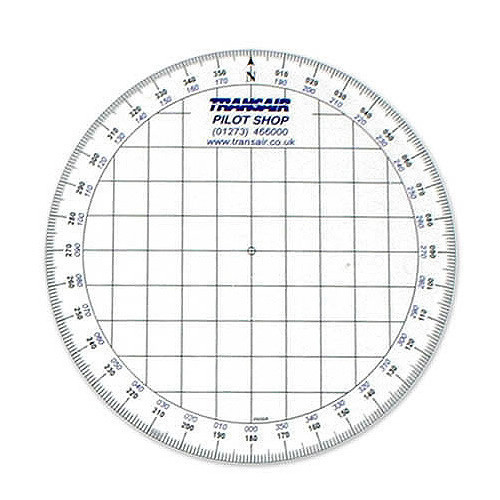 Round navigation protractor