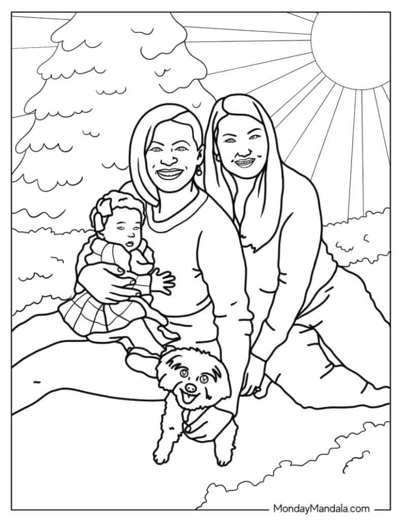 Family coloring pages free pdf printables