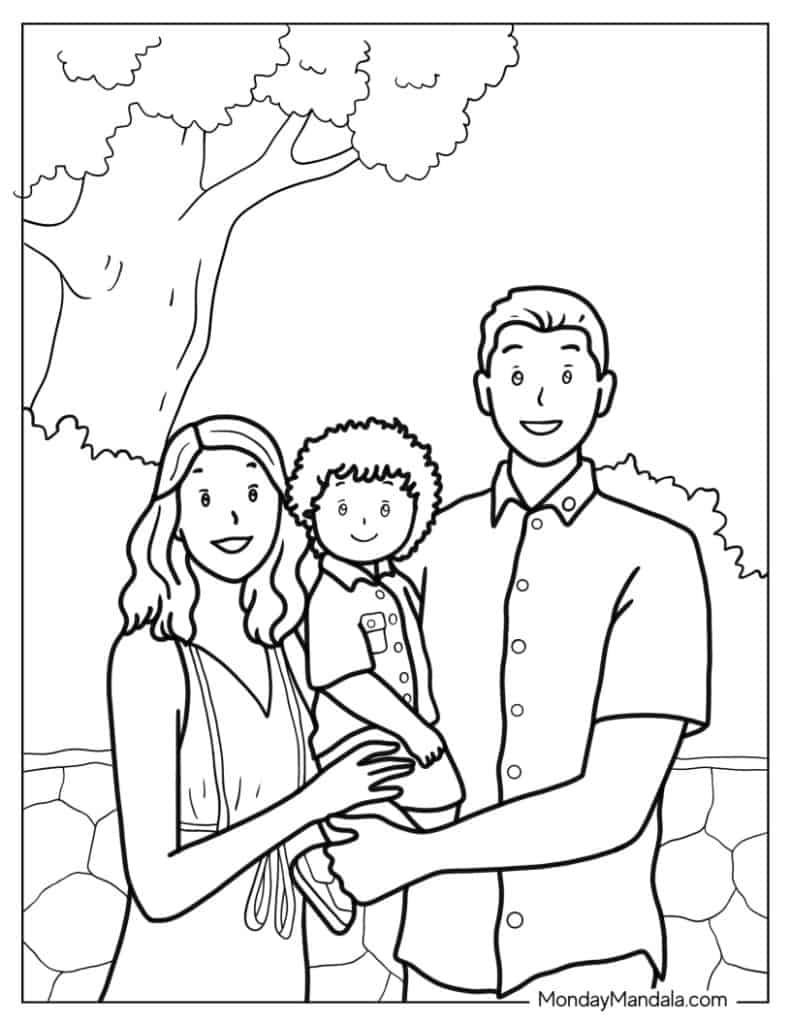 Family coloring pages free pdf printables