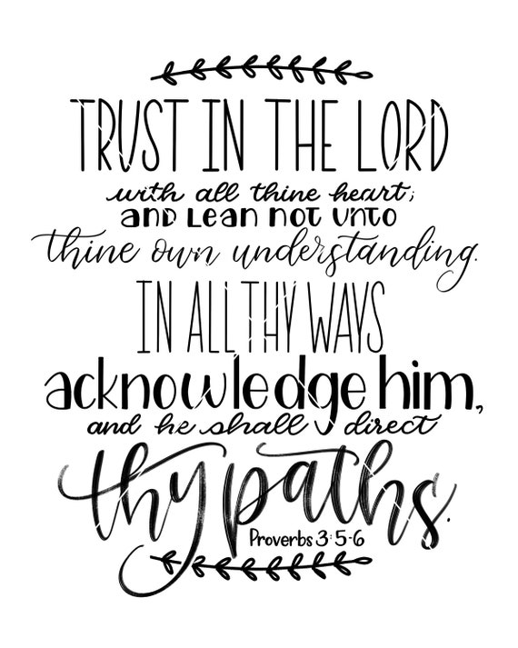 Trust in the lord x printable kjv proverbs