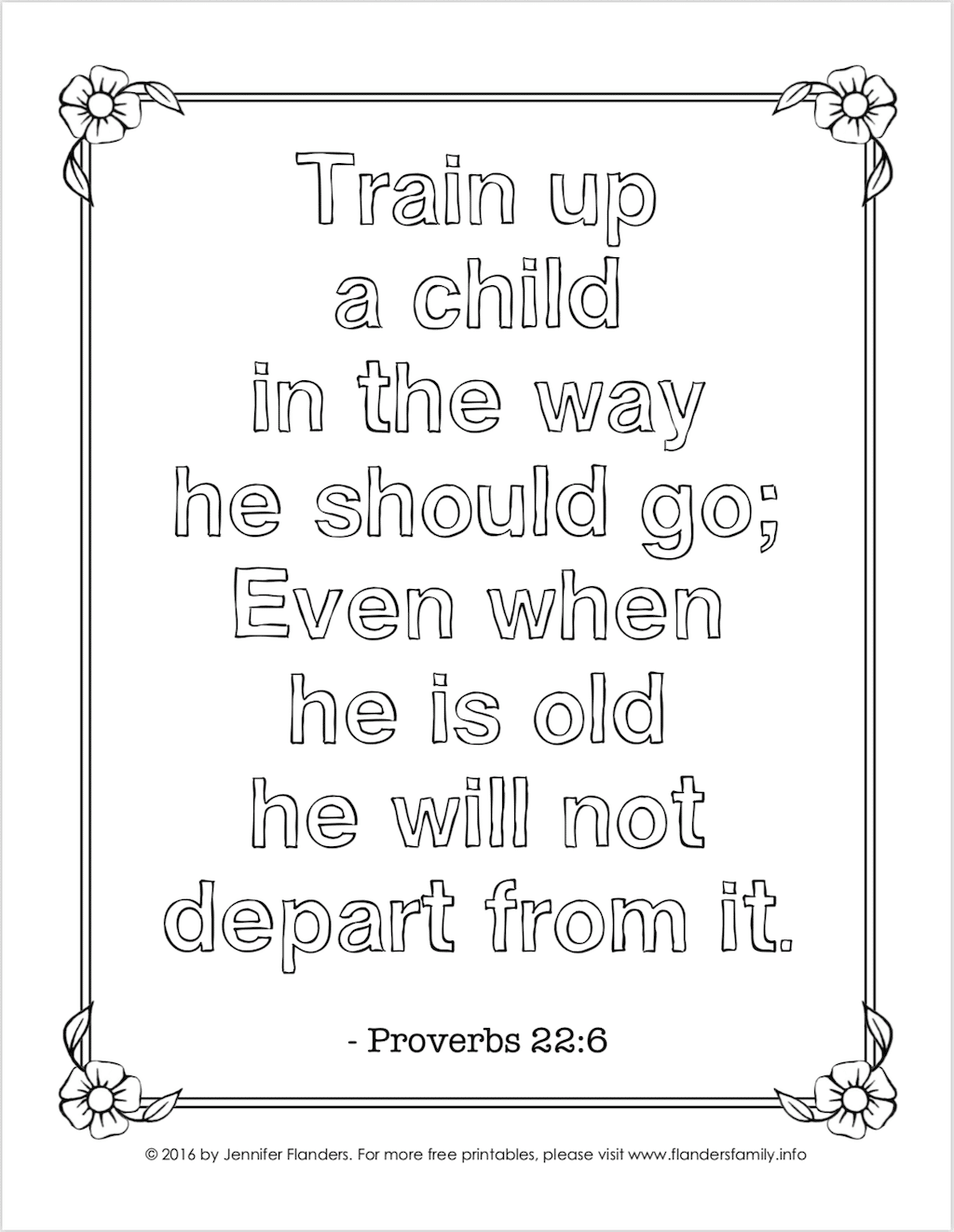 Train up a child coloring page