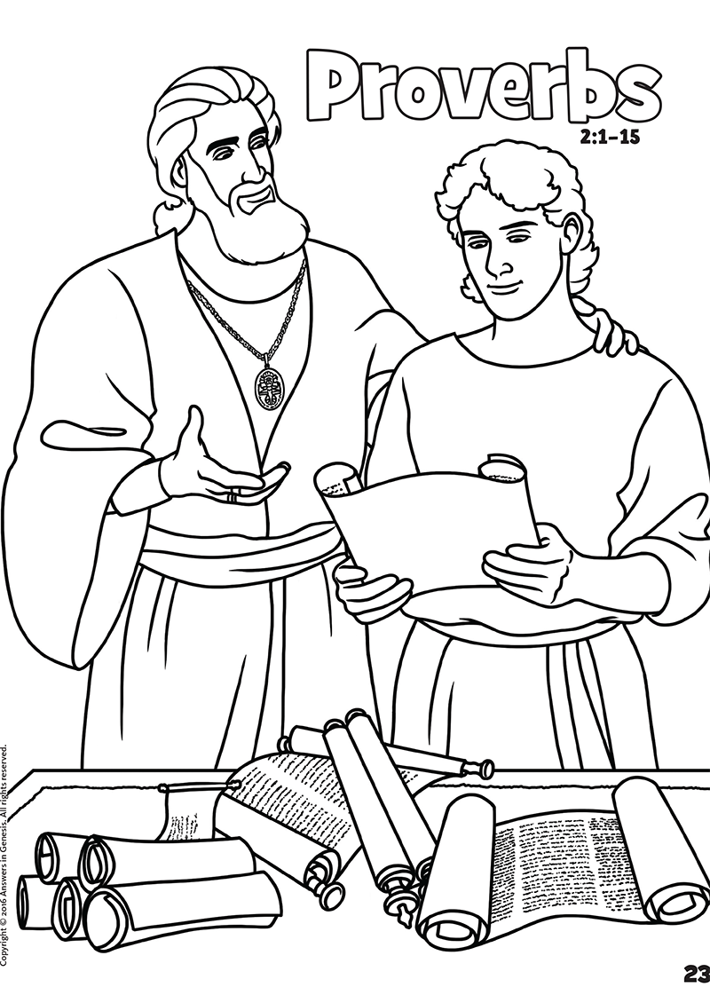 Proverbs books of the bible coloring kids coloring activity kids answers
