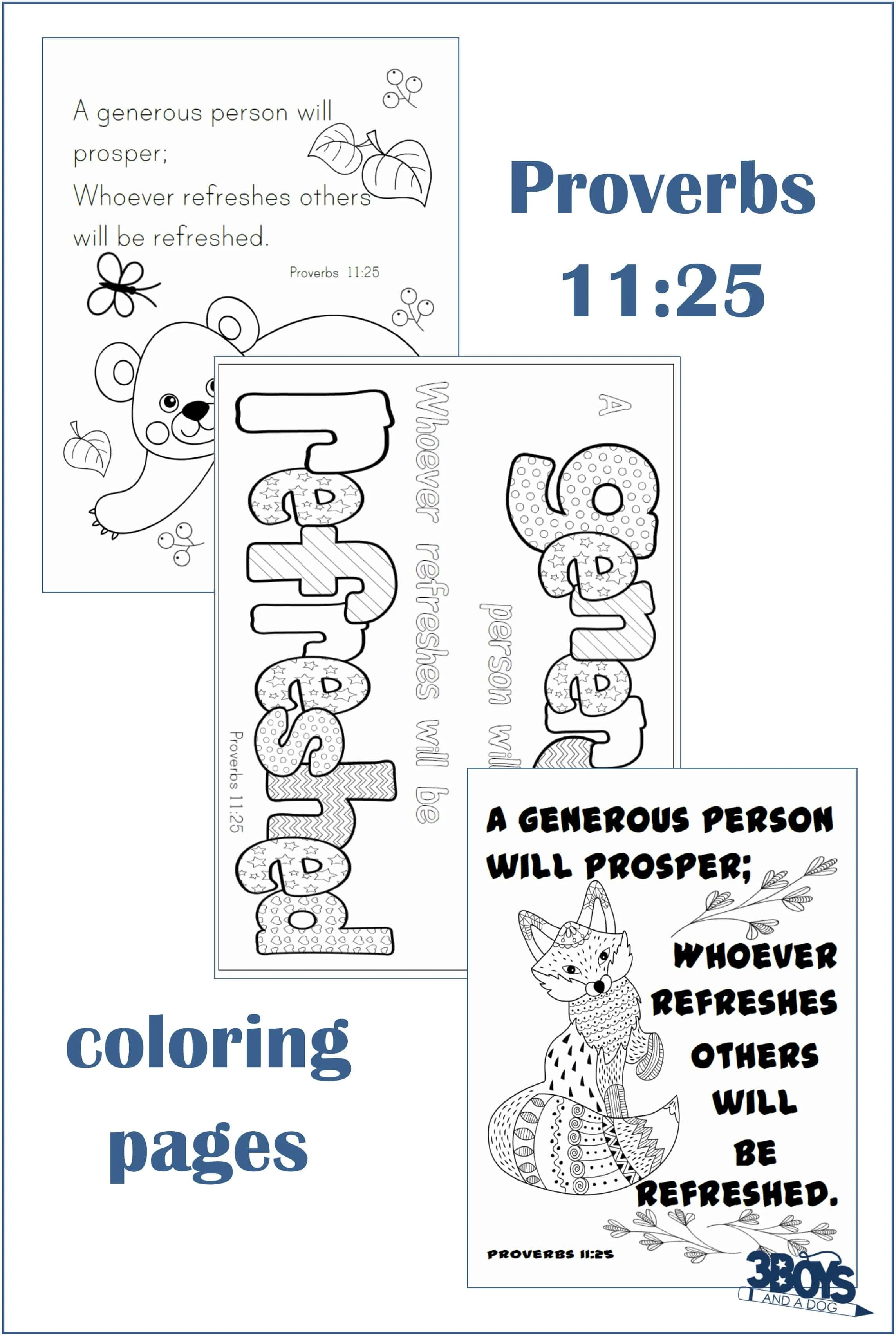 Proverbs coloring pages teaches generosity
