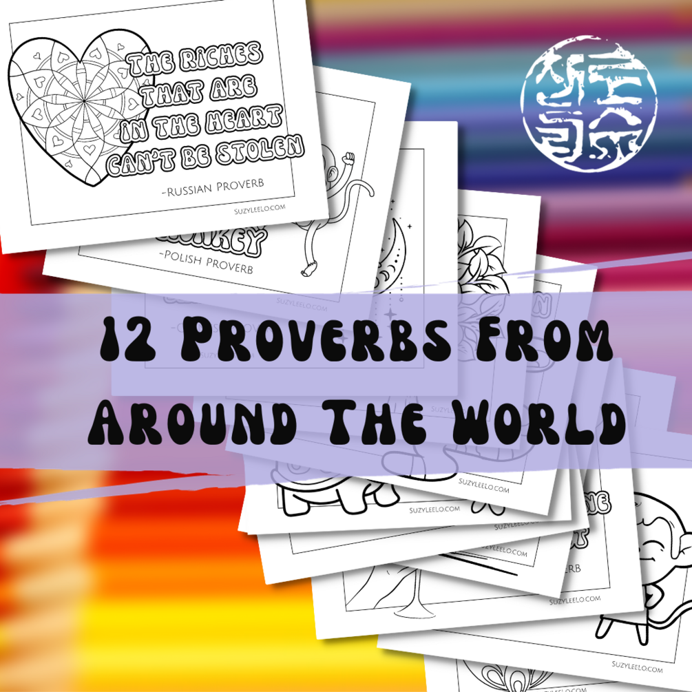 Proverbs from around the world coloring book
