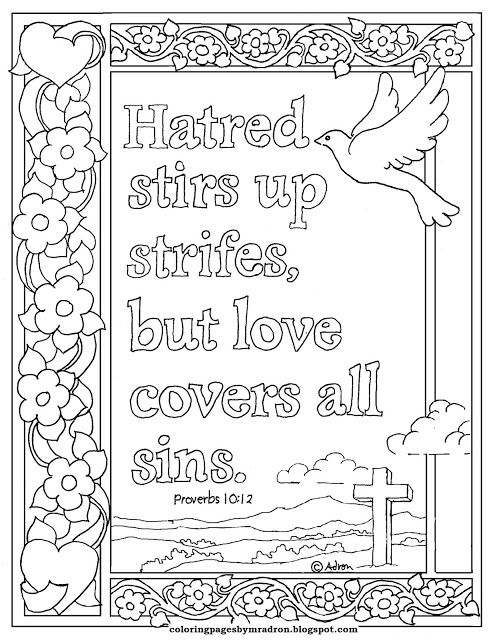 Proverbs love covers all sins bible verse print and color page hundreds more at my blâ bible verse coloring page scripture coloring bible coloring pages
