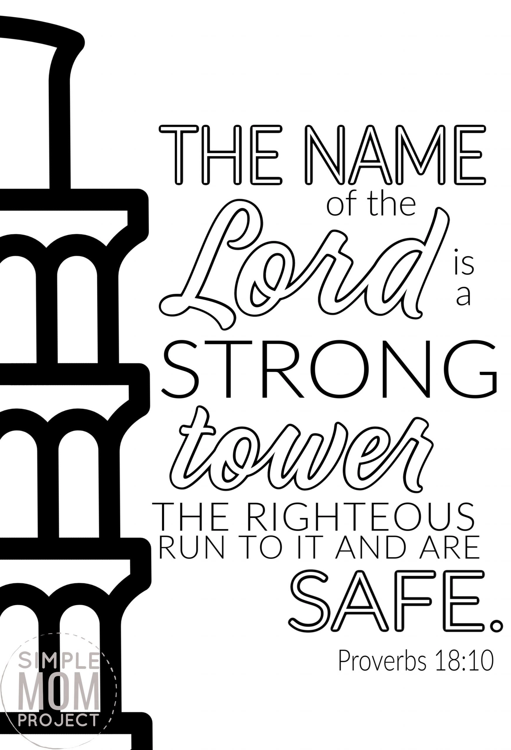 Free printable proverbs bible verse coloring page â simple mom project
