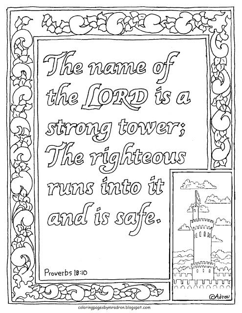 Coloring pages for kids by mr adron proverbs coloring page the name of the lord iâ coloring pages coloring pages for kids free printable coloring pages