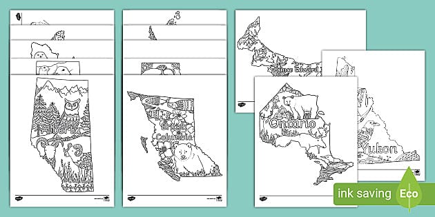 Nadas provincial and territorial flags colouring pages