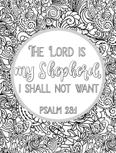 The lord is my shepherd scripture coloring page â a divine encounter