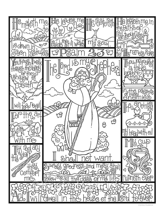 Psalm coloring page in three sizes x x suitable for framing x for bible journaling tip