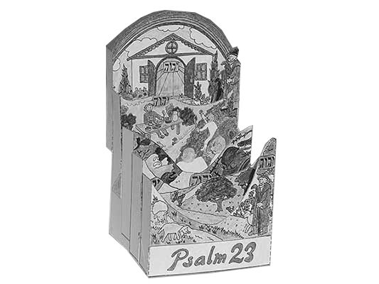 Handicraft sheet psalm colouring template