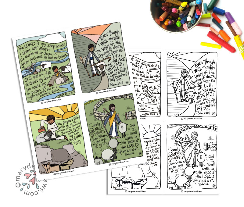 Printable bible verse cards and coloring pages psalm