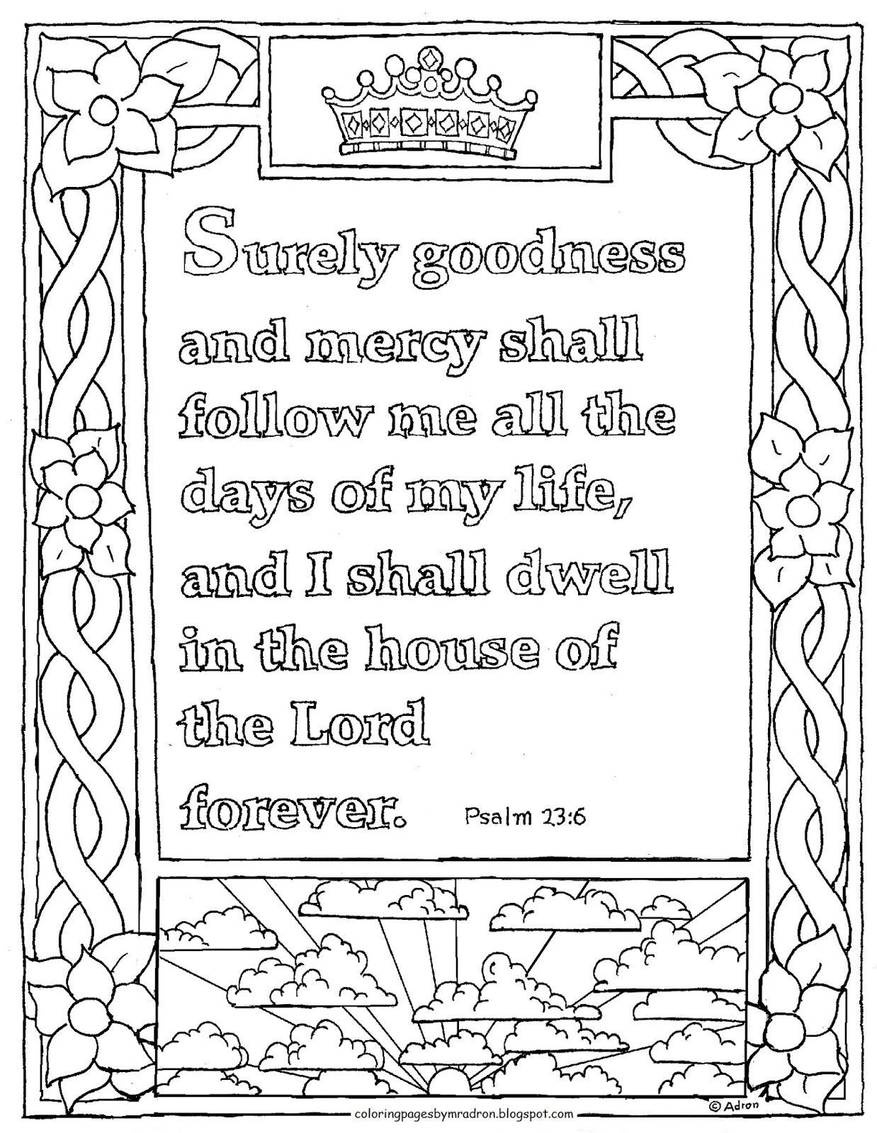 Coloring pages for kids by mr adron printable psalm coloring page goodness and mâ bible coloring pages coloring pages for kids bible verse coloring page