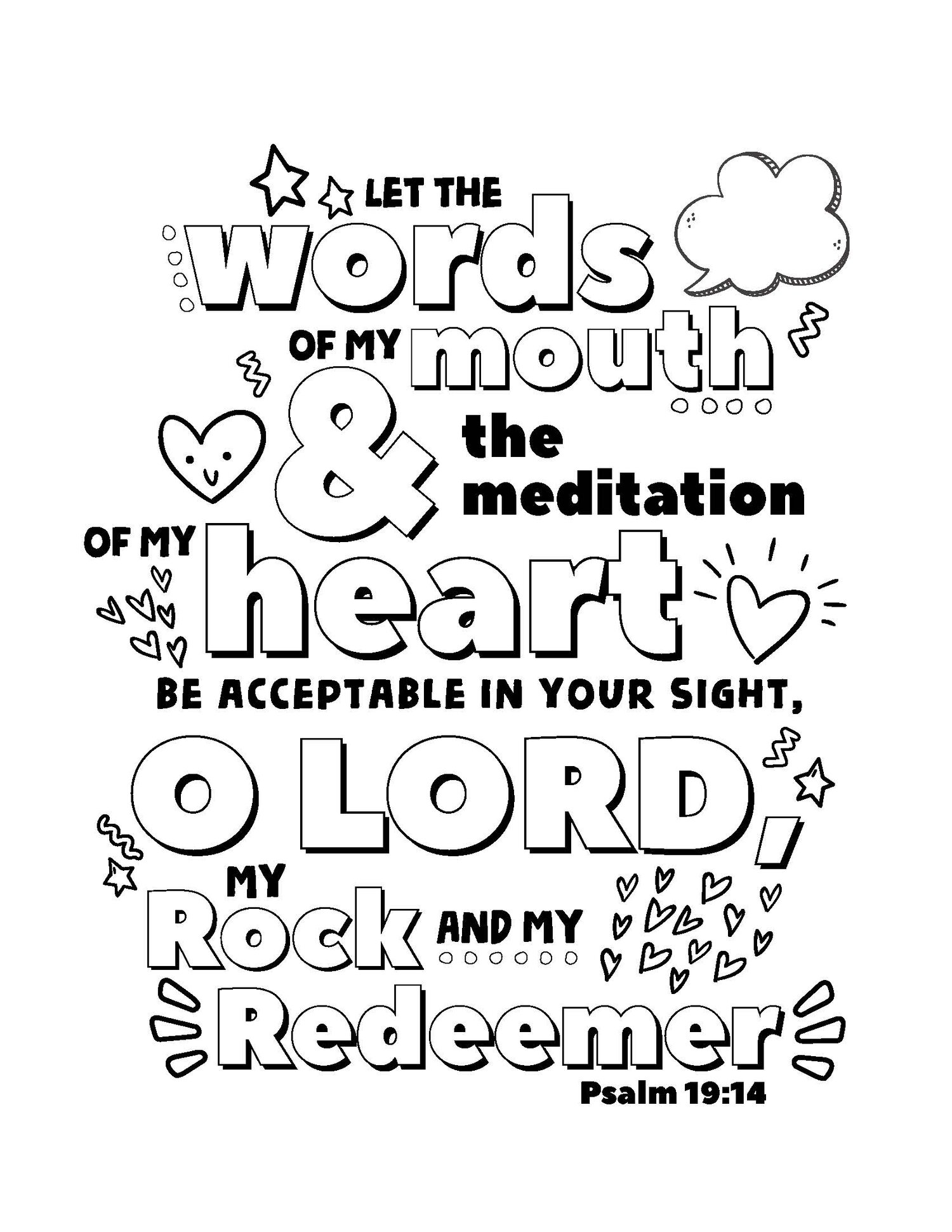 Psalm coloring page â tripp designs