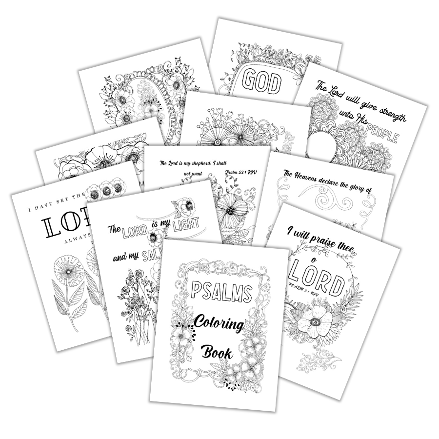 Psalms scripture coloring pages â