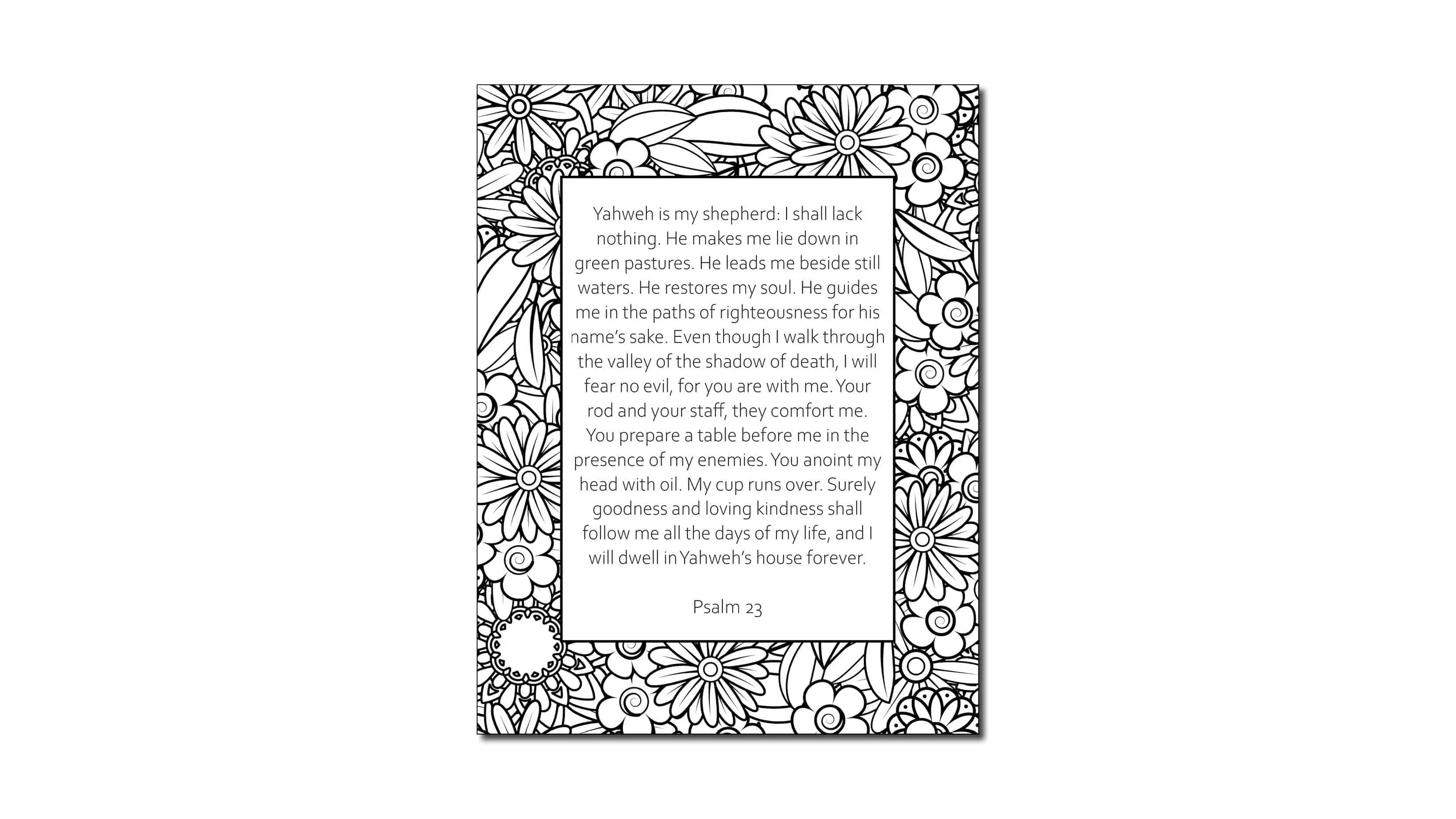 Psalm printable coloring page