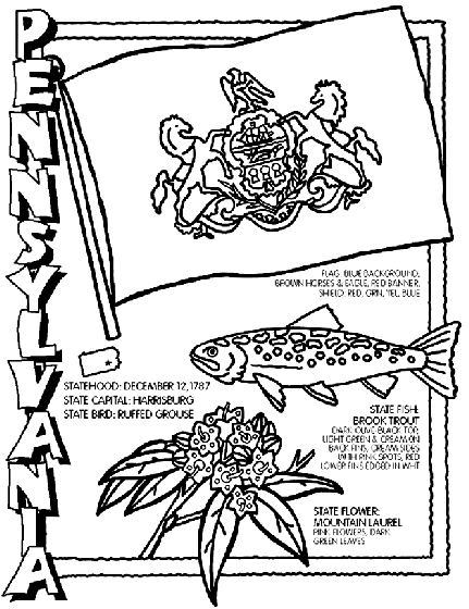 Pennsylvania on crayola flag coloring pages free coloring pages state symbols