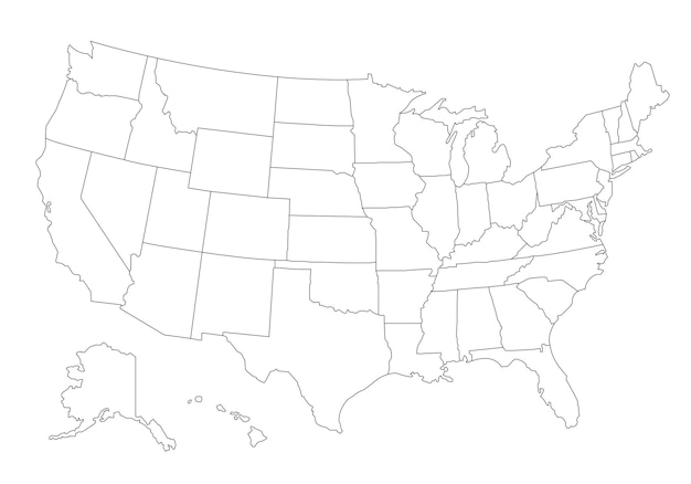 United states map coloring page images