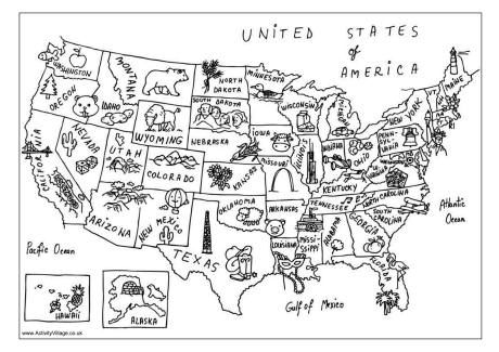 Usa map colouring page homeschool social studies usa map teaching social studies