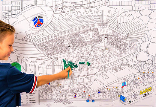 Paris saint germain parc des princes stadium colouring poster