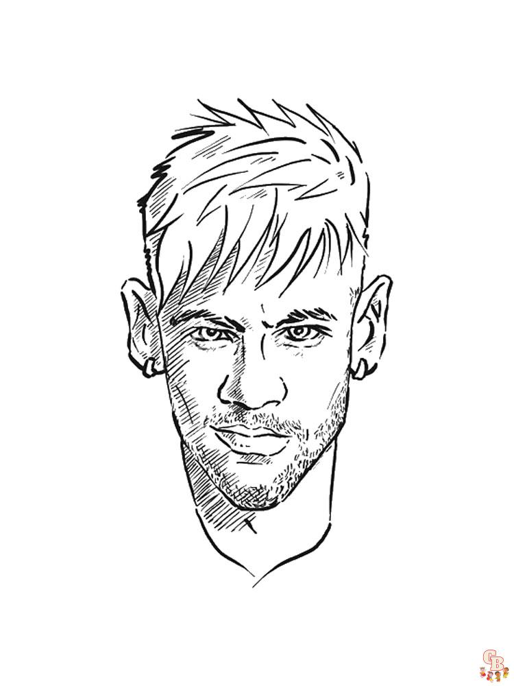 Neymar coloring pages free printable for kids