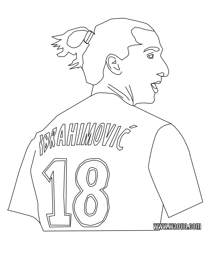 Zlatan ibrahimovic coloring page at psg to print and color